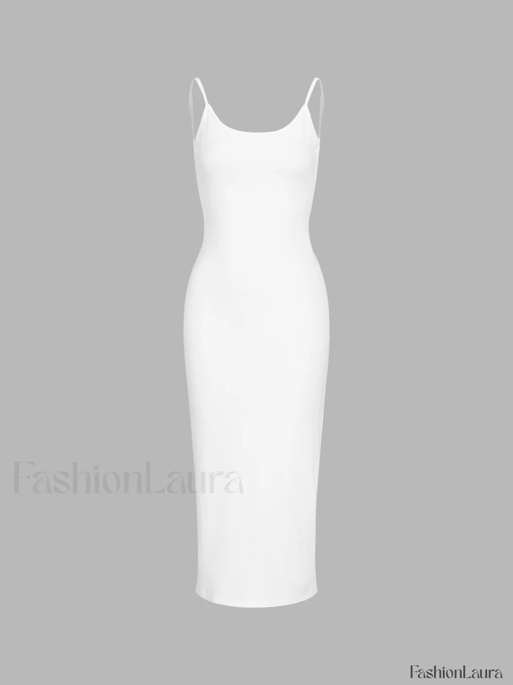 Classic Open Graceful Back Midi Dress White / XS Dresses