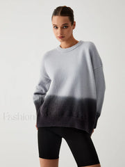Cloud Nine Fuzzy Trendy Ombre Oversized Sweater Grey / S Sweaters L