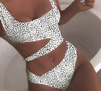 Cloud Print Bandage Push Up One Piece white / S