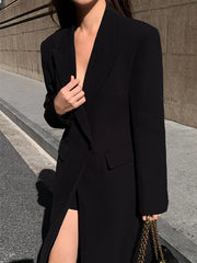 Collar Pocket Graceful Blazer Coat Blazers