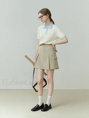 College Style Color Matching T Shirt