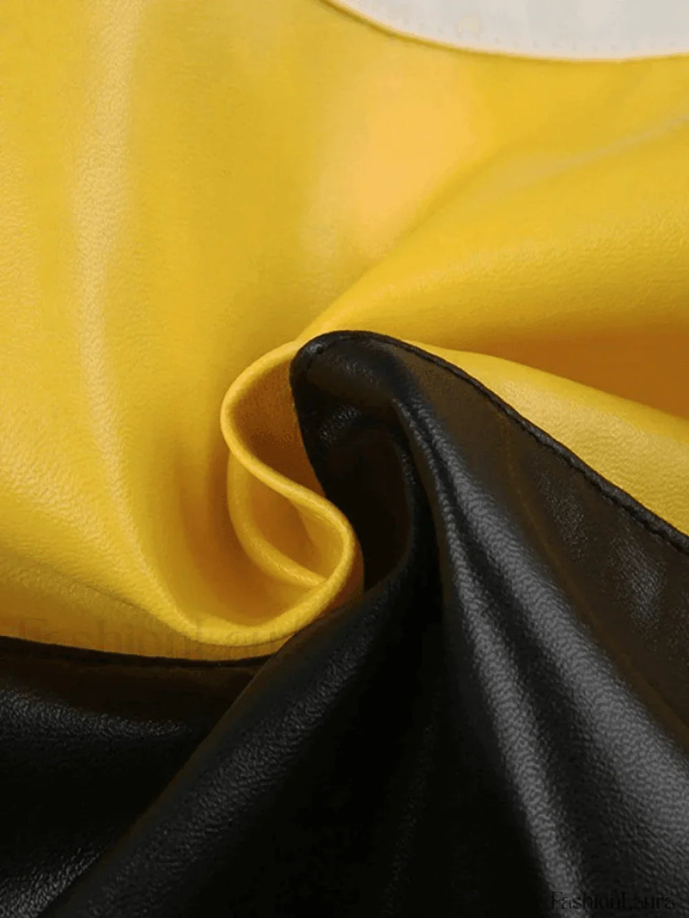 Color Block Cropped Pu Moto Jacket Jackets