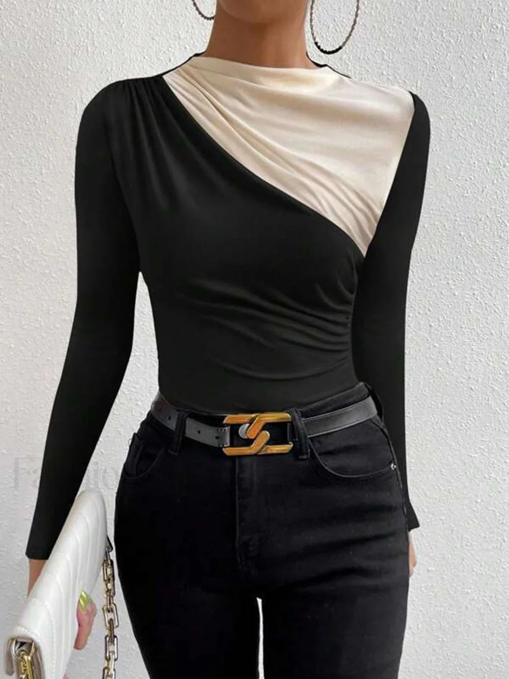 Color Block Long Sleeve T Shirt T Shirts