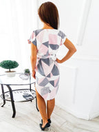 JuliaFashion-Dream Girl Color Block Notch Neck Dress