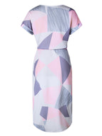 JuliaFashion-Dream Girl Color Block Notch Neck Dress