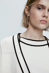 Contrast Knit College Cardigan