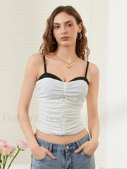 Contrast Ruched Slip Crop Top
