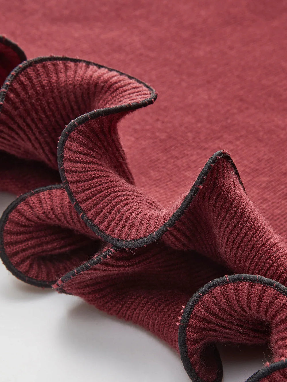 Contrast Ruffle Slim Dress Dresses