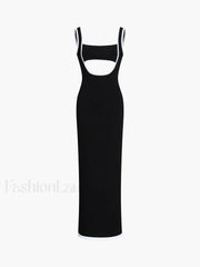 Contrast Trim Cutout Long Sweater Dress Sweater Dresses