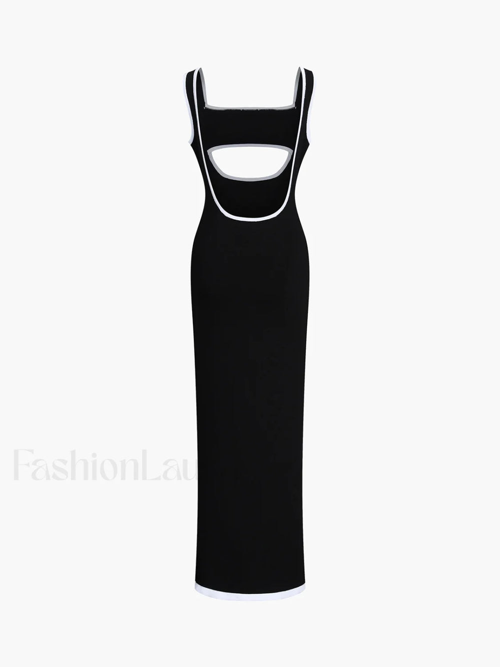 Contrast Trim Cutout Long Sweater Dress Sweater Dresses