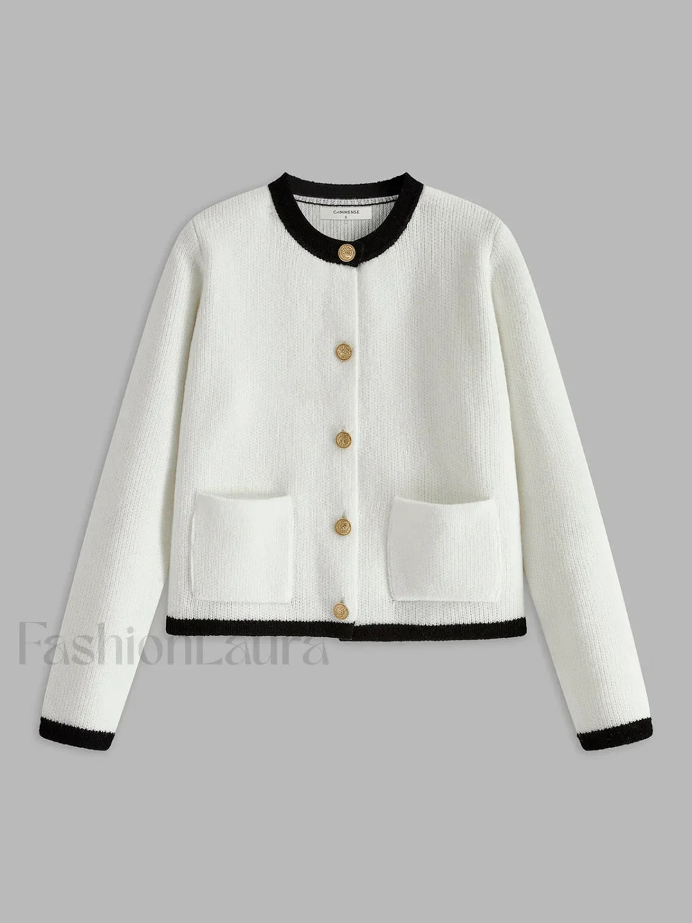 Contrast Trim Jersey Cardigan White / XS Cardigans