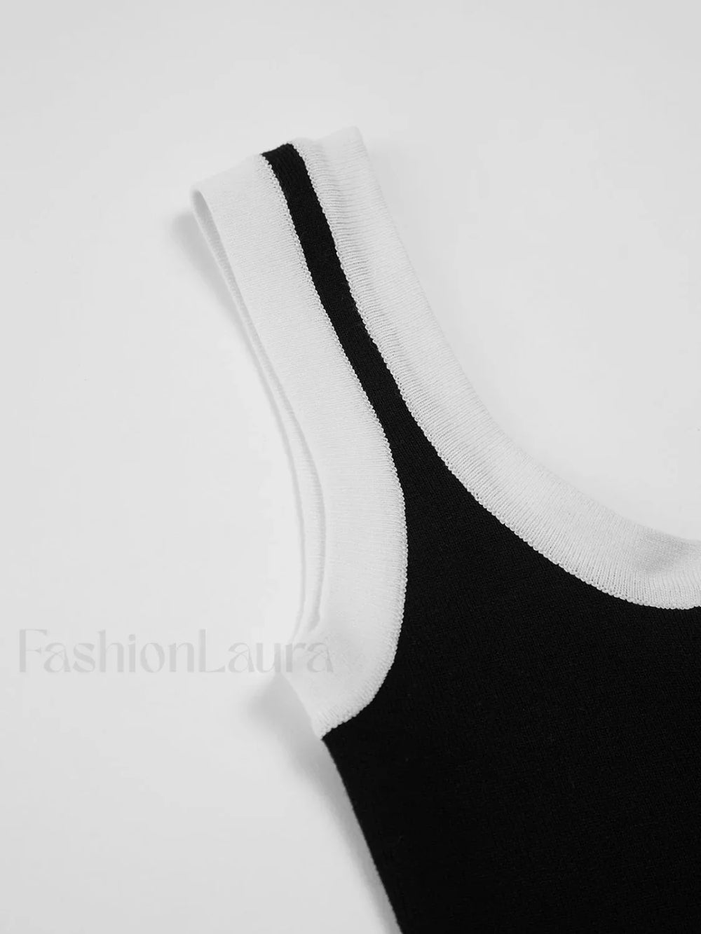 Contrast Trim Square Trendy Neck Short Dress Sweaters L