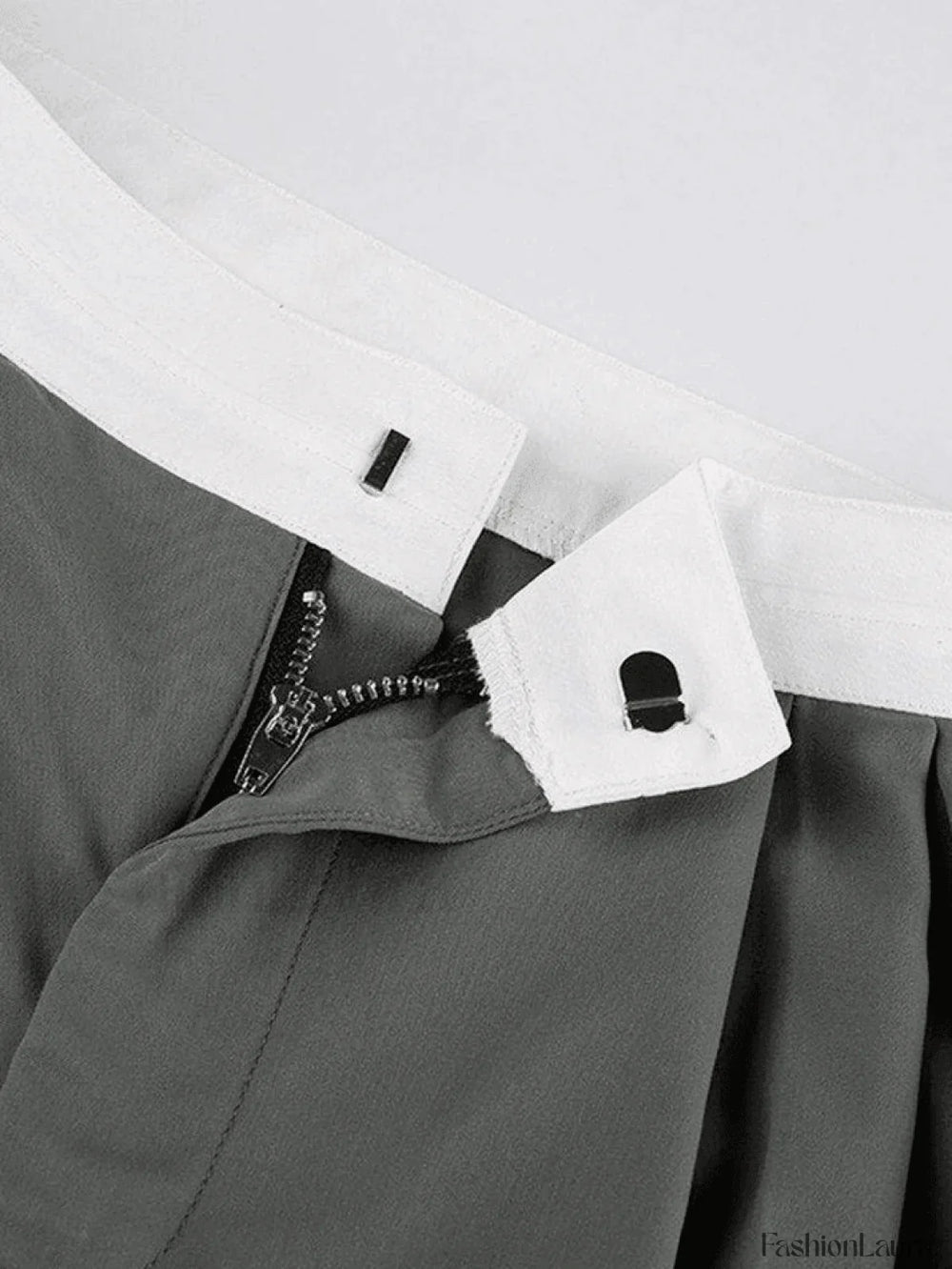 Contrast Waist Vintage Tailored Pants Pants