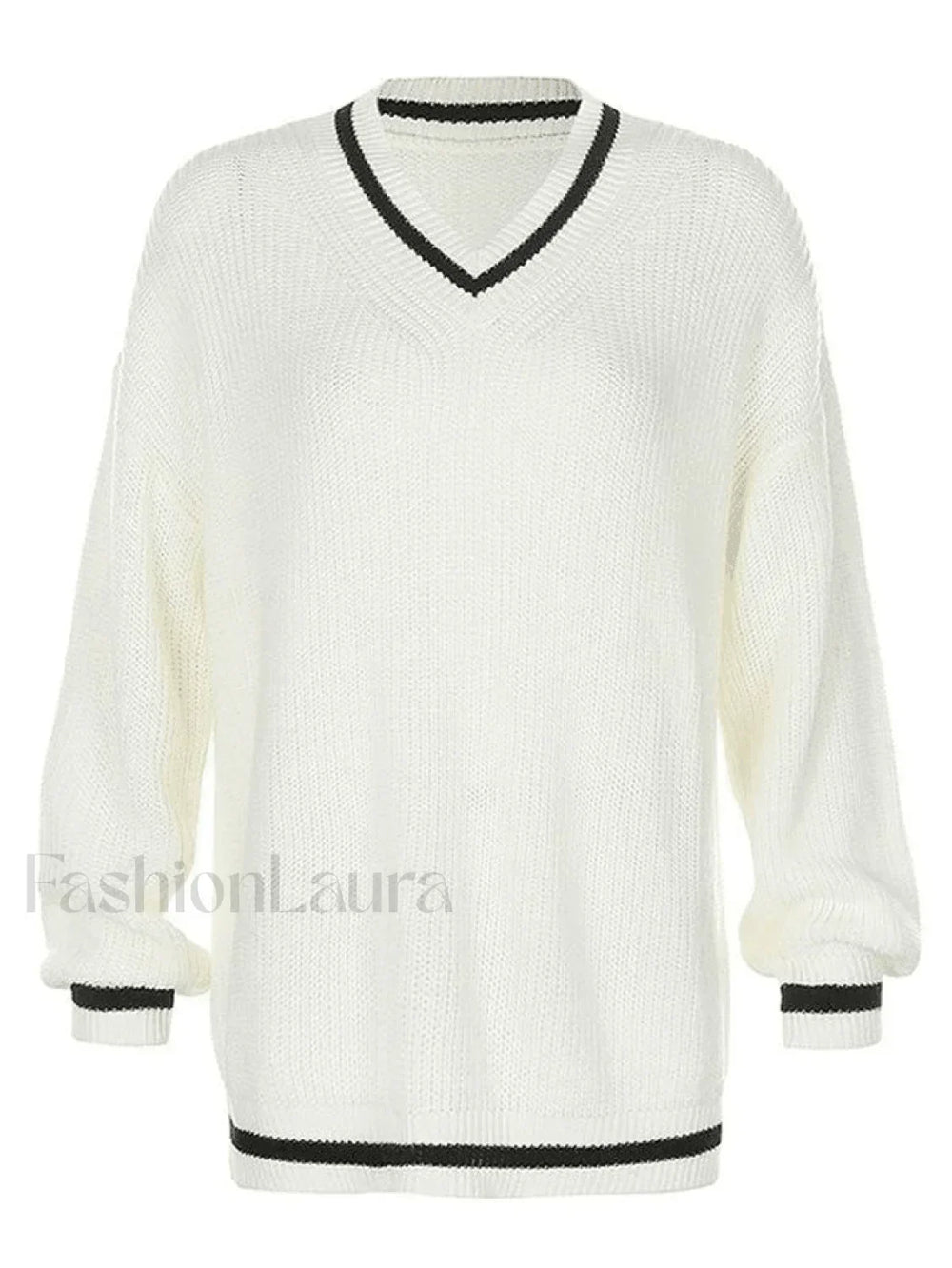 Contrasting Trim Vintage Sweater Sweaters