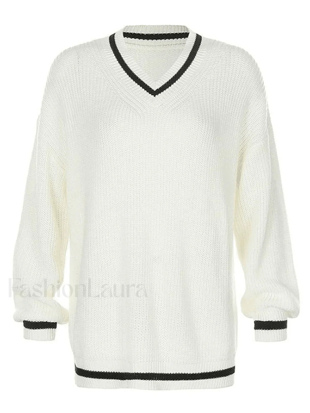 Contrasting Trim Vintage Sweater Sweaters