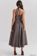 Coquette Scarlet Stylish Halter Midi Dress