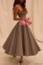 Coquette Scarlet Stylish Halter Midi Dress