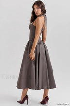 Coquette Scarlet Stylish Halter Midi Dress