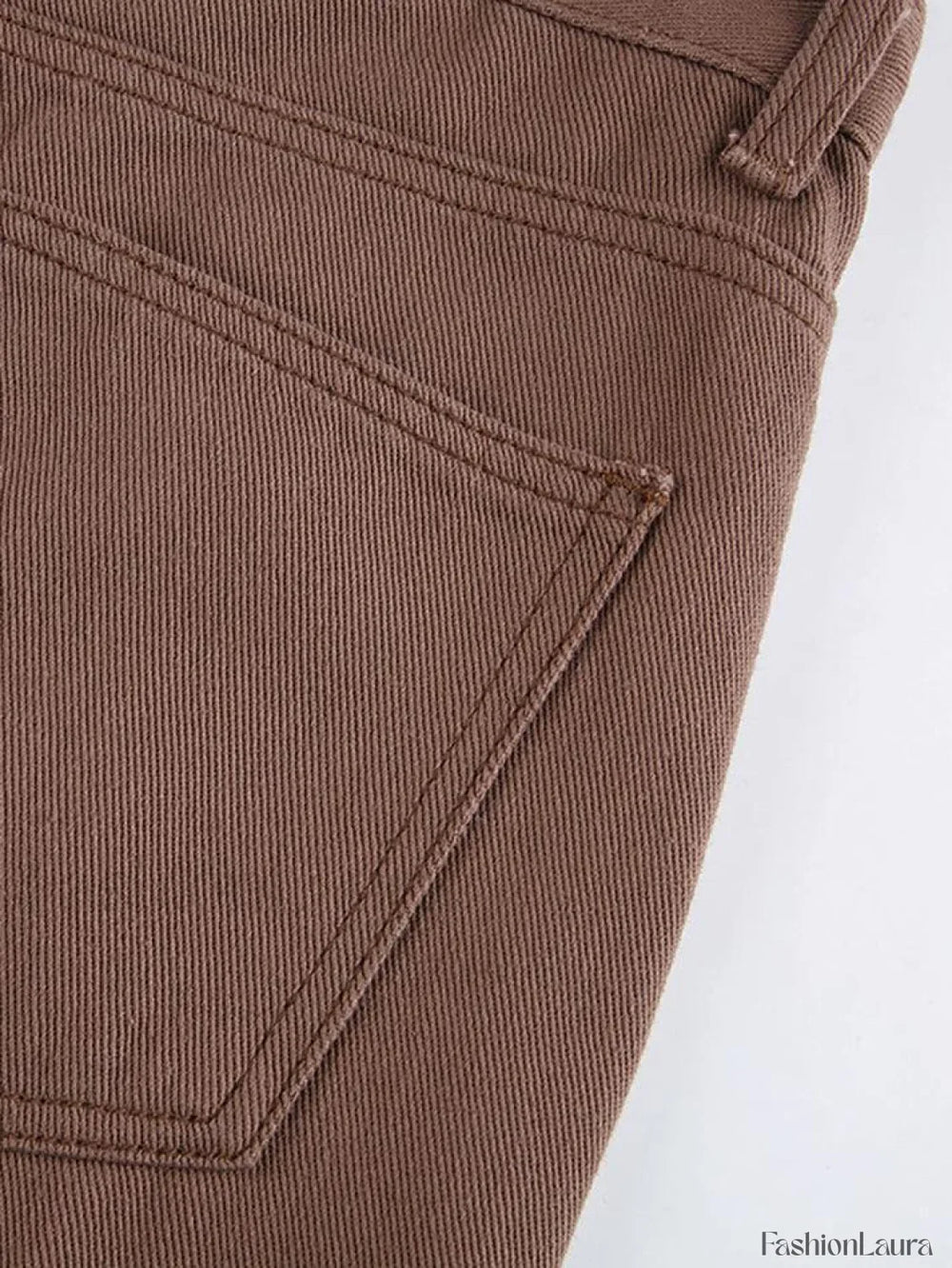 Corduroy Straight Leg Pants Pants