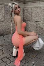 Corset Gathered Stylish Mesh Mini Dress