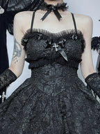 Corset Rose Print Mini Backless Lace A Line Black Shirring Slip Nightclub Patchwork Dress