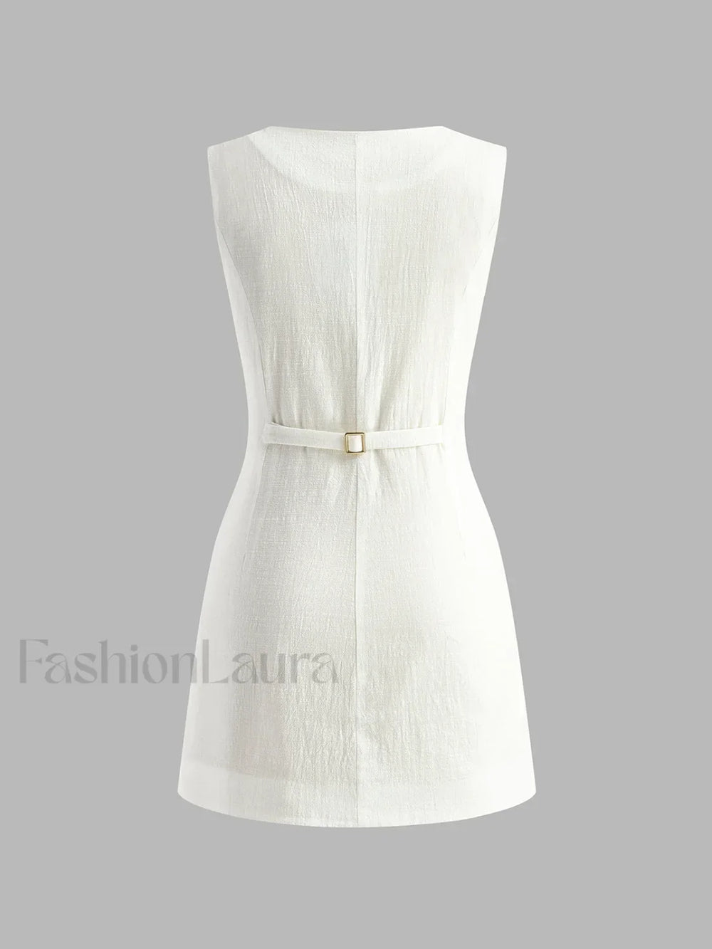 Cotton Button Front Short Dress Dresses