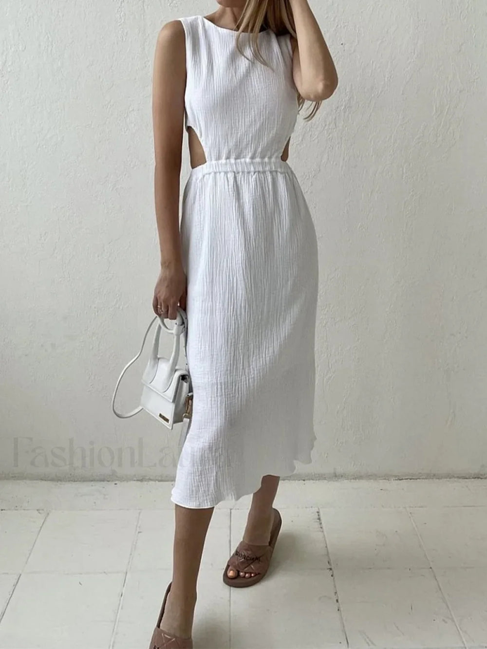 Cotton Holiday Cut Trendy Out Long Dress Dresses