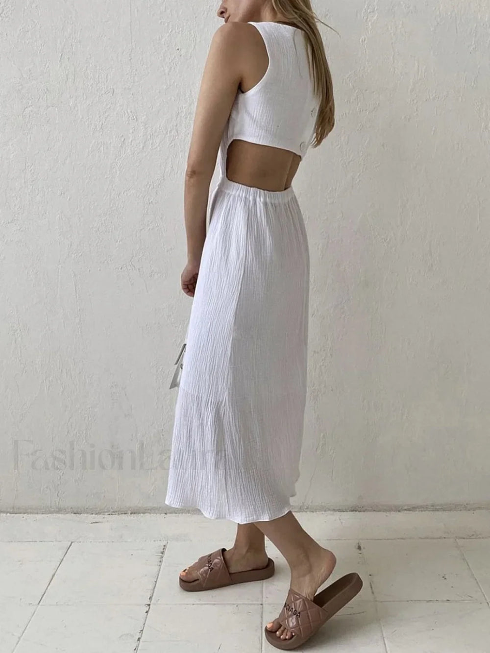 Cotton Holiday Cut Trendy Out Long Dress Dresses