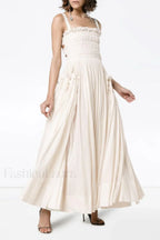 Cotton Larry Stylish Smock Dress S / White