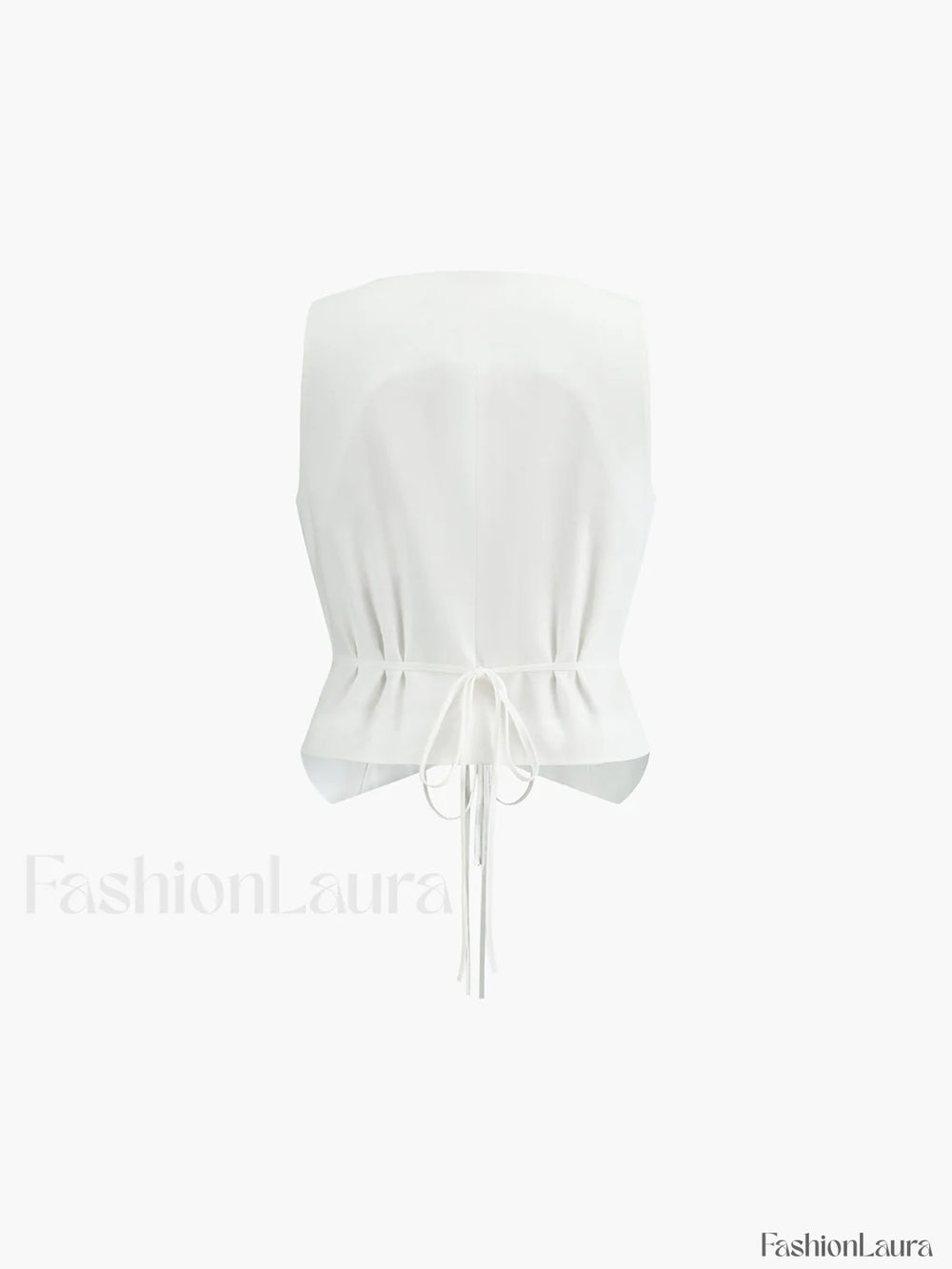 Cotton & Linen Tie Detail Vest Vests