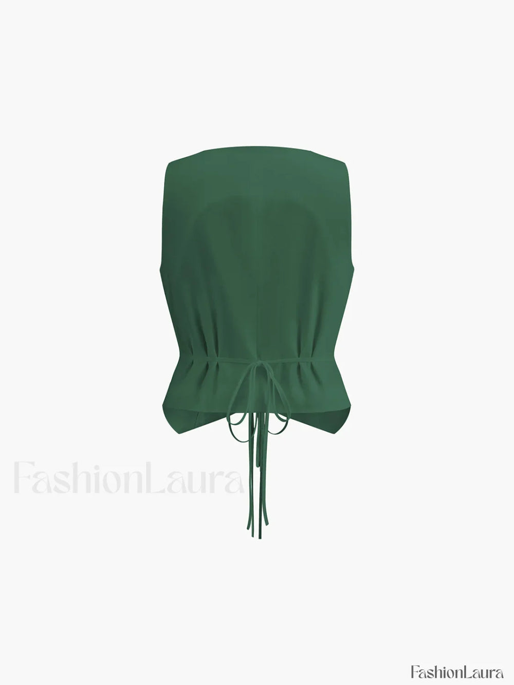 Cotton & Linen Tie Detail Vest Vests