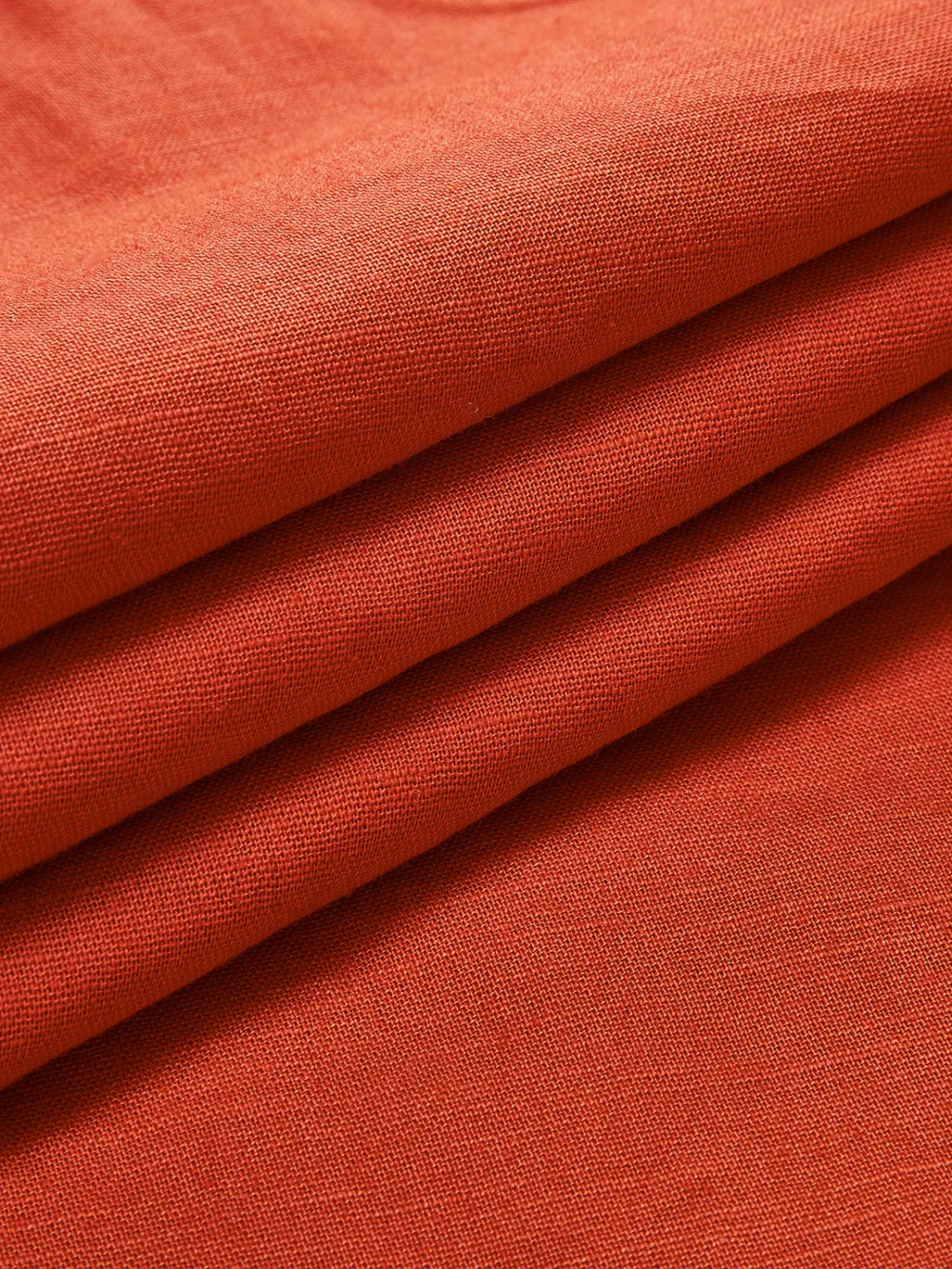 Cotton & Linen V Neck Short Dress Dresses