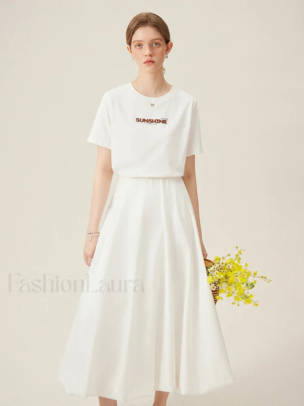 Cotton Round Neck Shoulder Embroidered Pink T Shirt