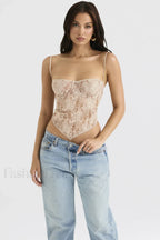 Cream Paisley Stylish Lace Top