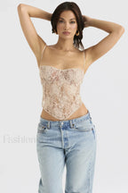 Cream Paisley Stylish Lace Top