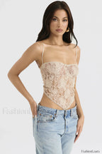 Cream Paisley Stylish Lace Top