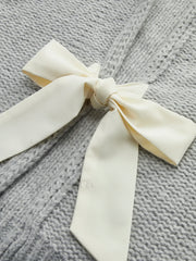 Crew Neck Bow Knit Top Knit Tops