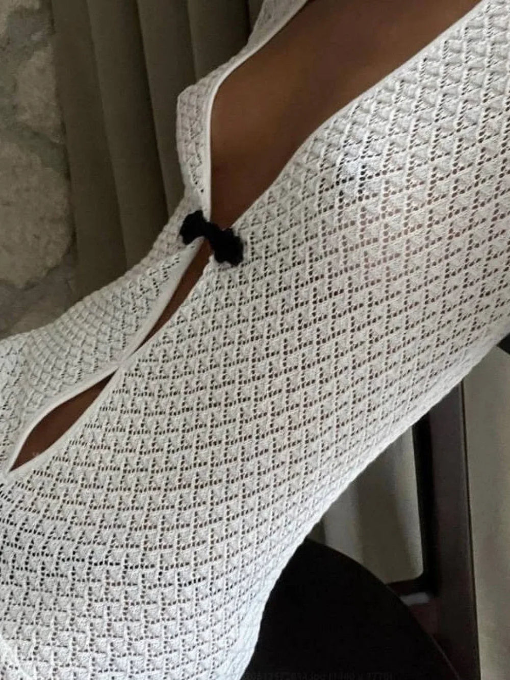 Crochet Long Sleeve Maxi Beach Dress Maxi Dresses