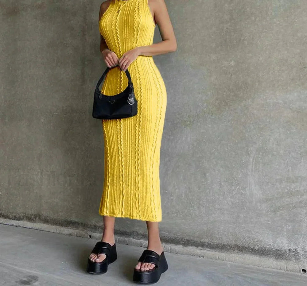 Crochet Sweater Midi Dress