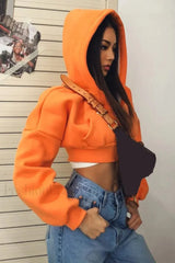Cropped Zip Up Hoodie