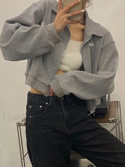 Cropped Zip Up Jacket Jacket