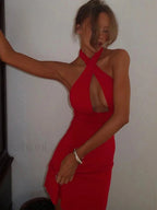 Cross Bandage Hipster Mini Dress