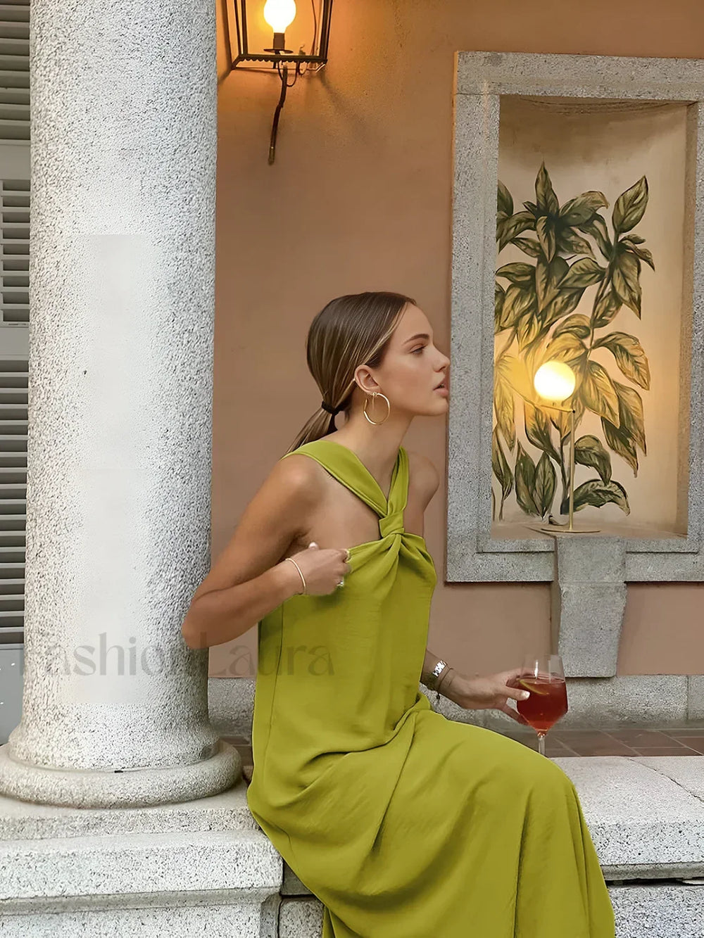 Cross Halter Split Long Dress Dresses