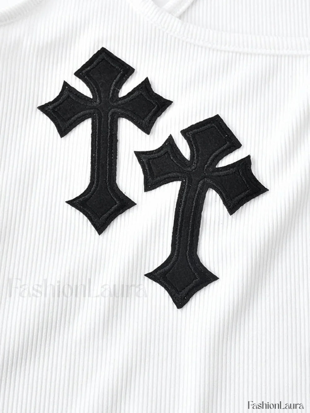 Cross Patch Ribbed Tank Mini Dress Mini Dresses