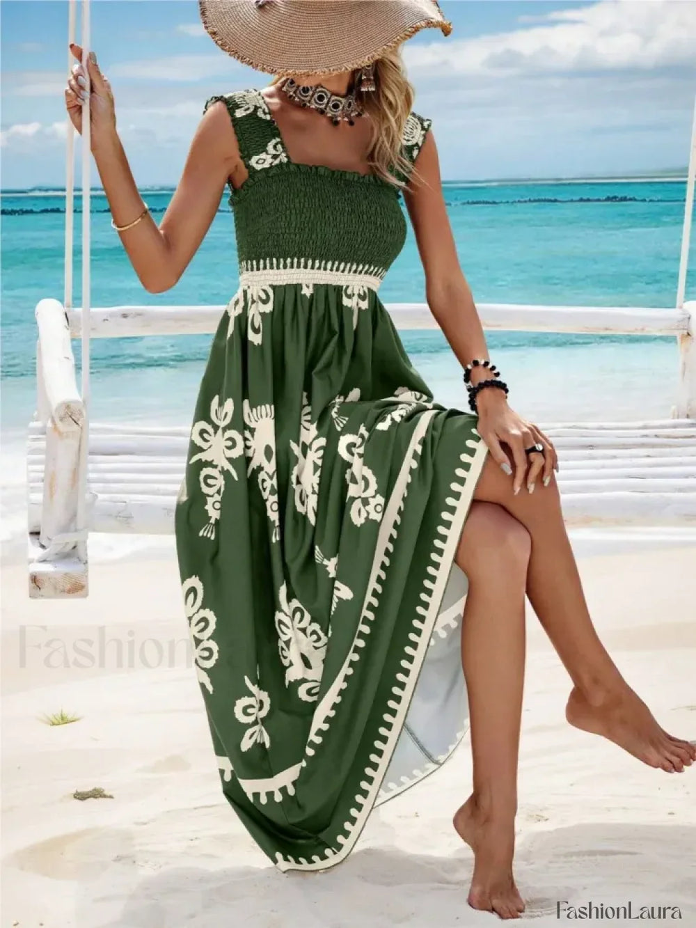 Cross Strap Ankle Boho Dress