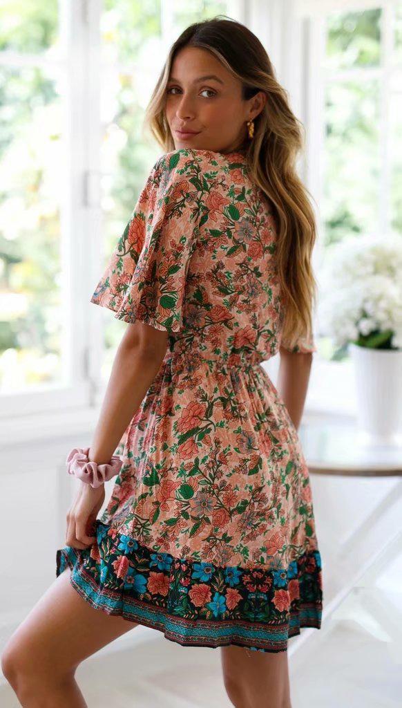 JuliaFashion - women elegant Cut Out Bohemian Mini Dress