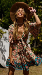 JuliaFashion - women elegant Cut Out Bohemian Mini Dress