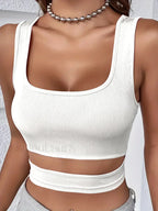 Cut Out Casual Sleeveless Crop Top