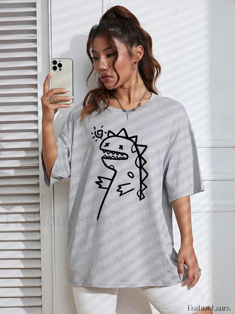 Cute Dinosaurs Printing Casual Street T Shirt