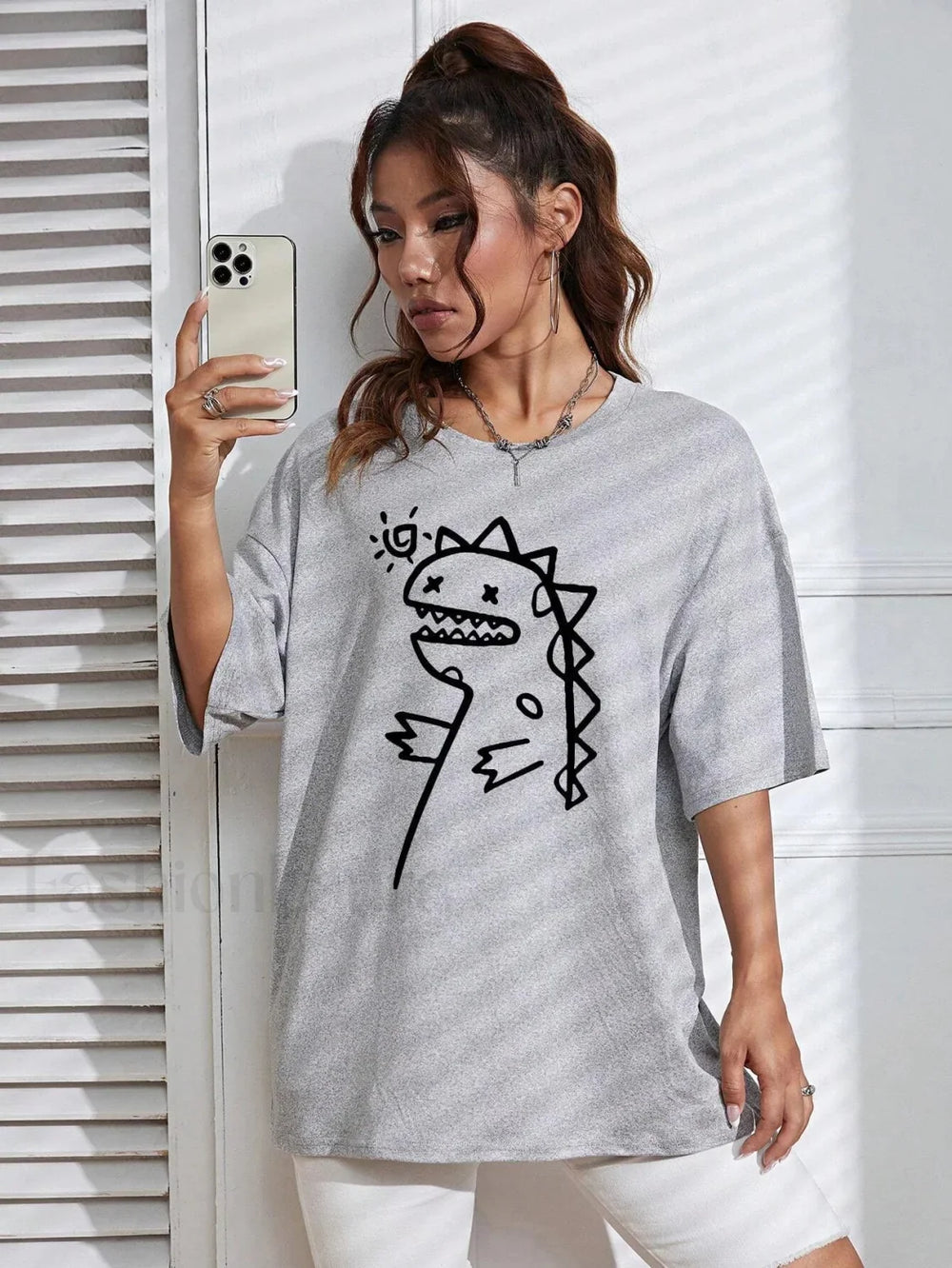 Cute Dinosaurs Printing Casual Street T Shirt